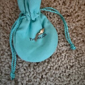 Tiffany & Co. Silver Rose Gold Ring with Blue Pouch